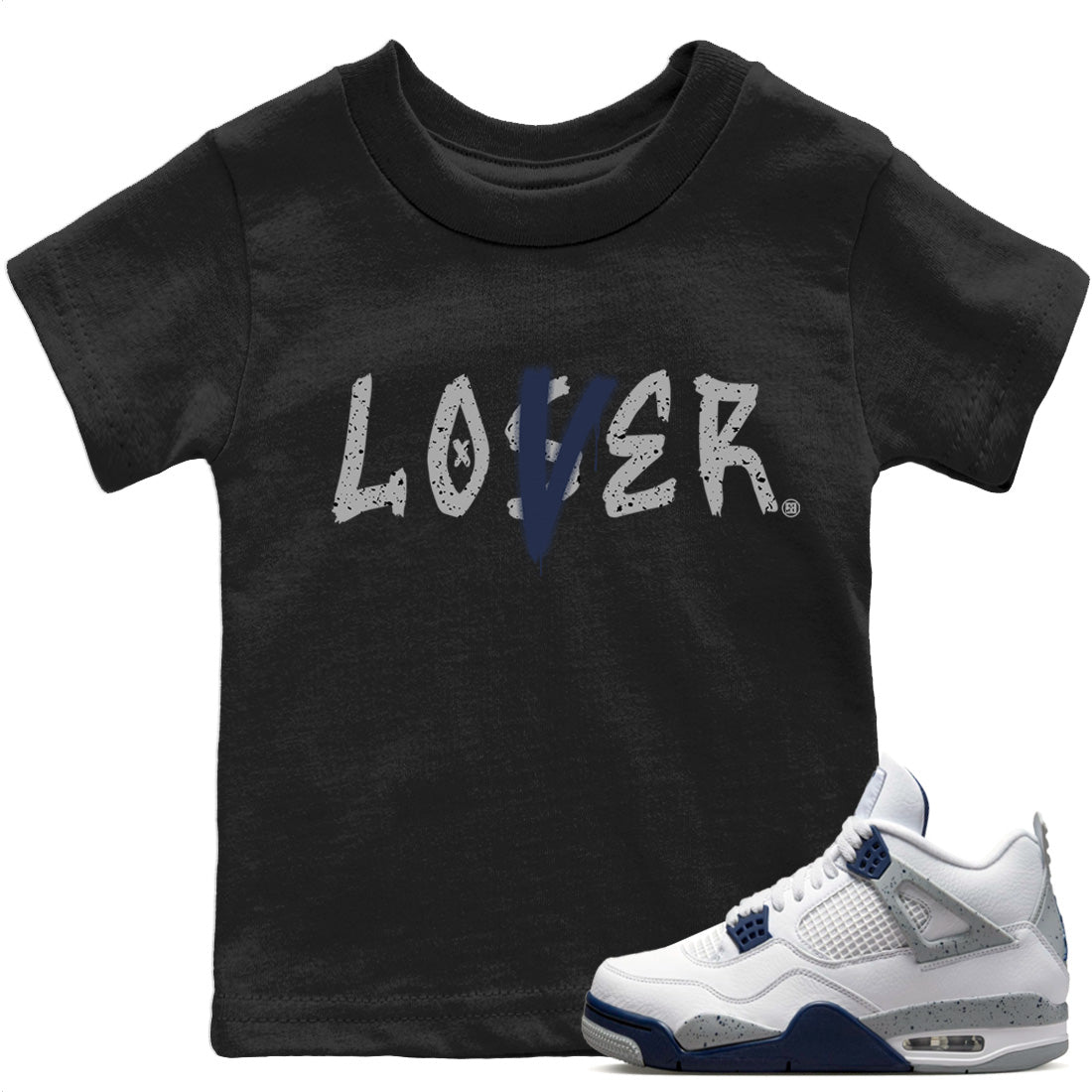 Jordan 4 Midnight Navy Sneaker Matching T-Shirt Loser Lover Sneaker Tees Jordan 4 Midnight Navy Sneaker Release Tees Kids Shirts