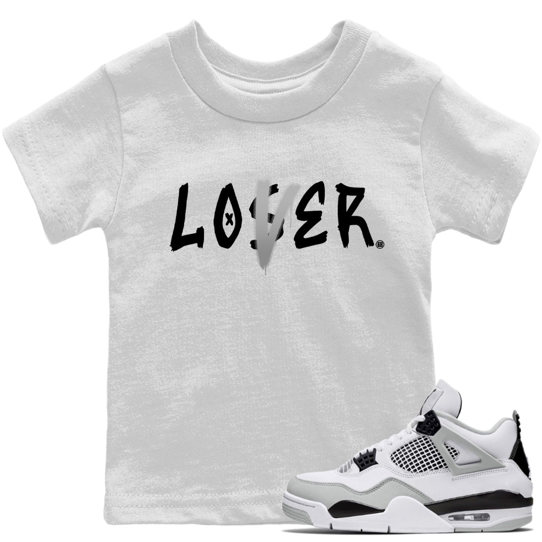 Jordan 4 Military Black Sneaker Matching T-Shirt Loser Lover Sneaker Tees Jordan 4 Military Black Sneaker Release Tees Kids Shirts