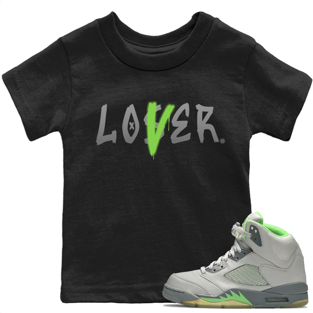 Jordan 5 Green Bean Sneaker Matching T-Shirt Loser Lover Sneaker Tees Jordan 5 Green Bean Sneaker Release Tees Kids Shirts
