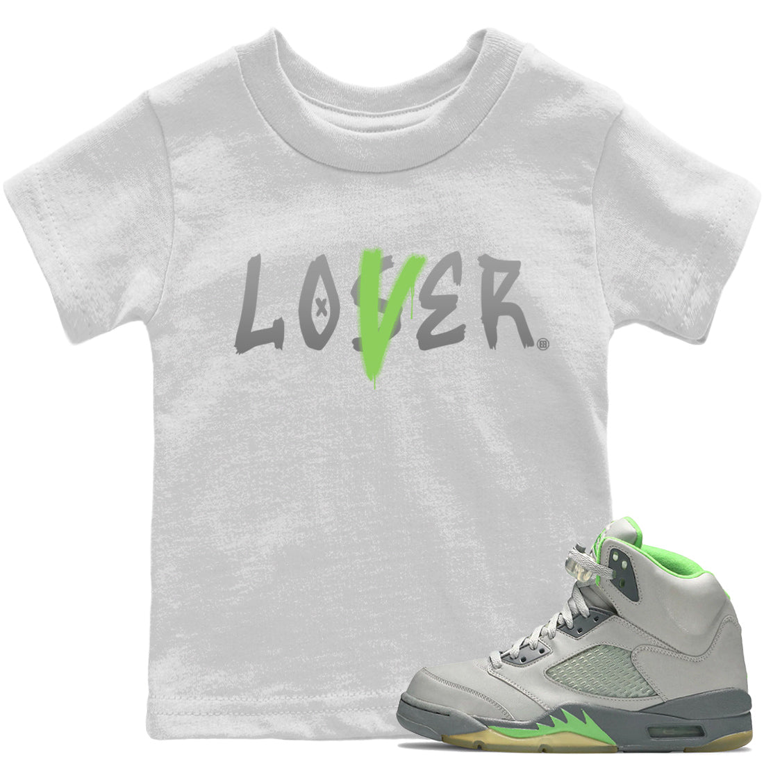 Jordan 5 Green Bean Sneaker Matching T-Shirt Loser Lover Sneaker Tees Jordan 5 Green Bean Sneaker Release Tees Kids Shirts