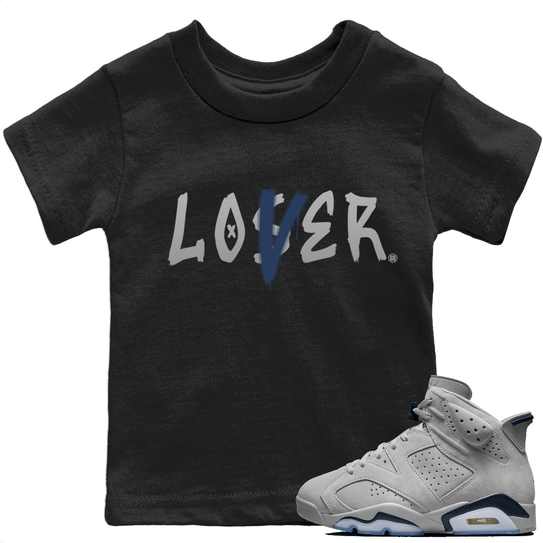 Jordan 6 Georgetown Sneaker Matching T-Shirt Loser Lover Sneaker Tees Jordan 6 Georgetown Sneaker Release Tees Kids Shirts