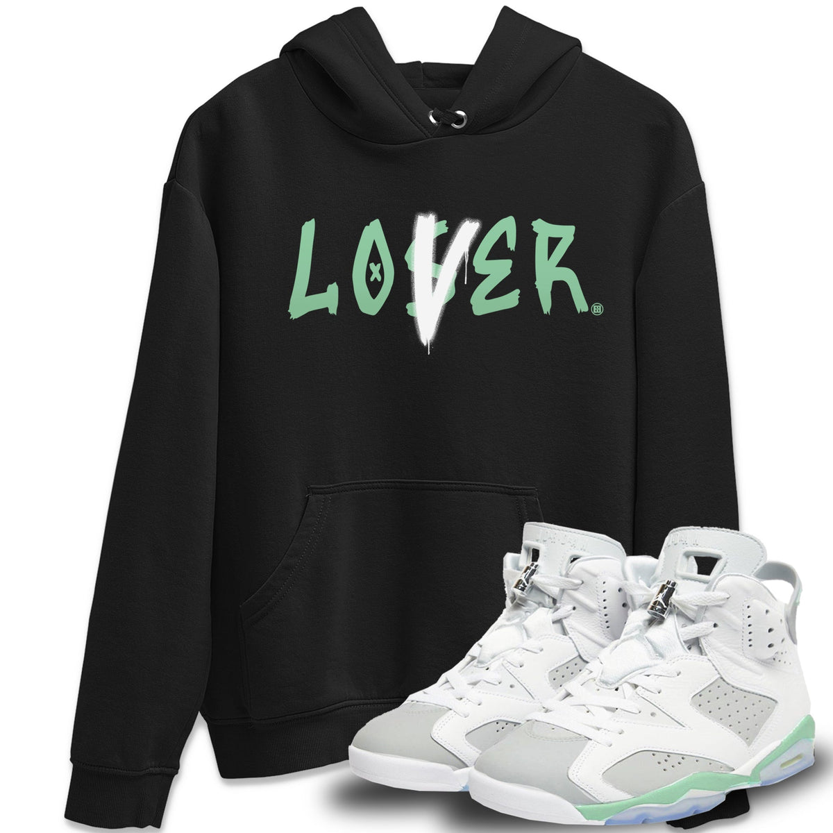Jordan 6 Mint Foam Sneaker Matching T-Shirt Loser Lover Sneaker Tees Jordan 6 Mint Foam Sneaker Release Tees Crew Neck Tees