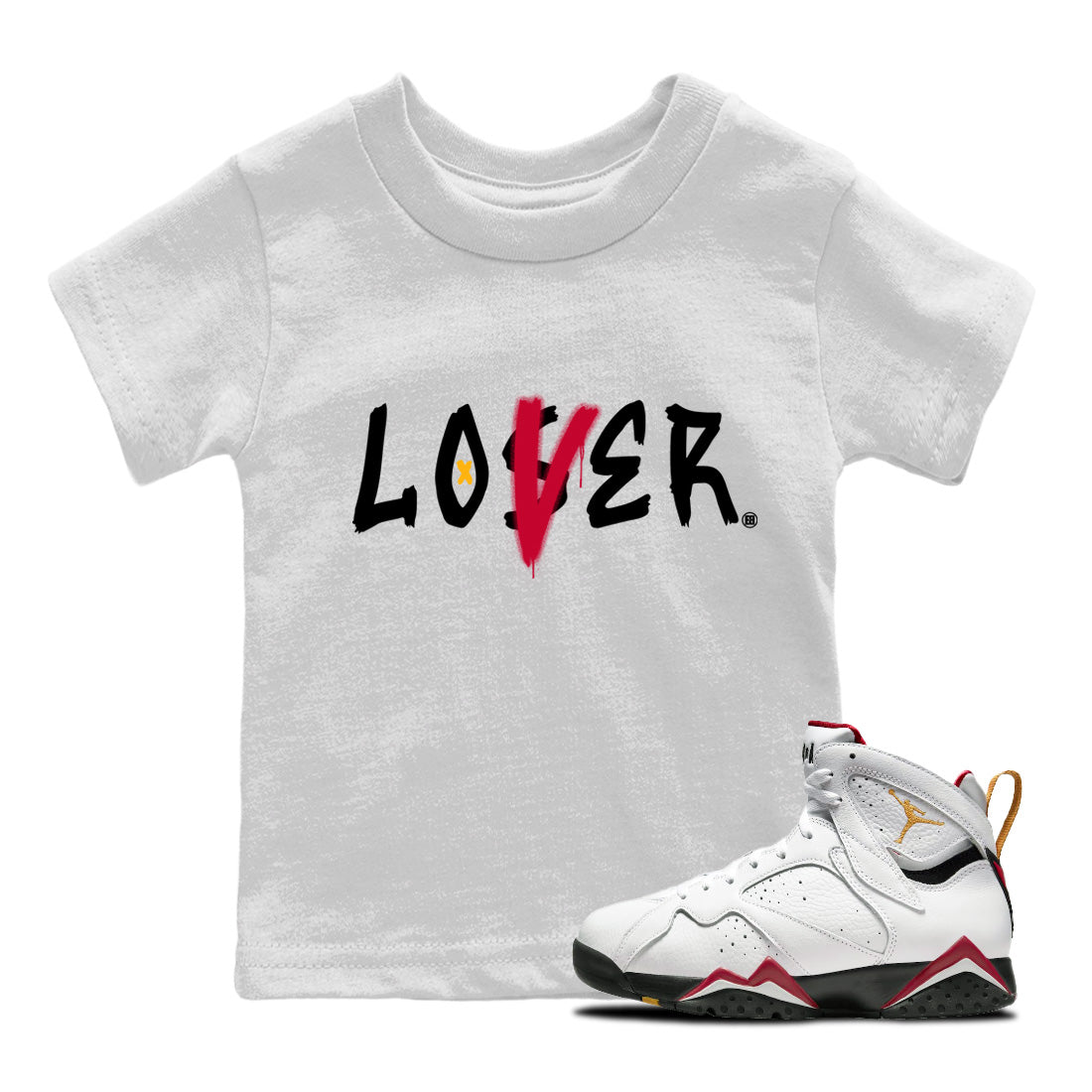 Jordan 7 Cardinal Shirt To Match Jordans Loser Lover Sneaker Tees Jordan 7 Cardinal Drip Gear Zone Sneaker Matching Clothing Kids Shirts
