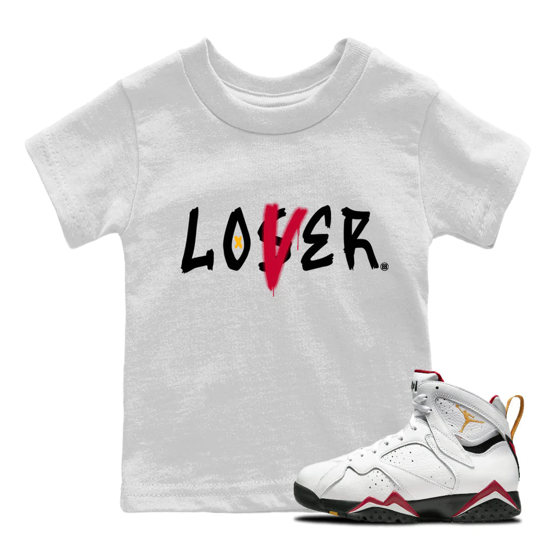 Jordan 7 Cardinal Shirt To Match Jordans Loser Lover Sneaker Tees Jordan 7 Cardinal Drip Gear Zone Sneaker Matching Clothing Kids Shirts