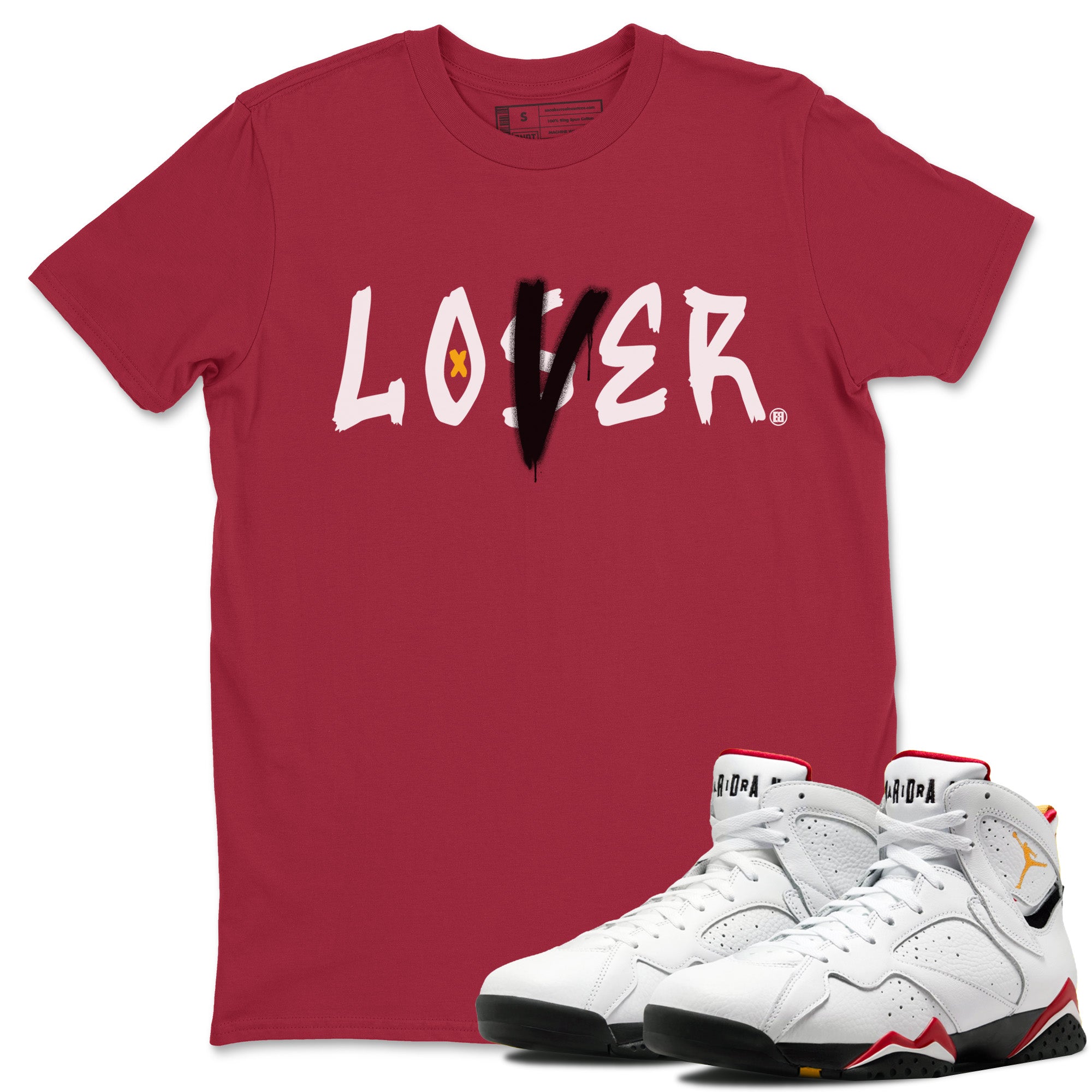 Jordan 7 Cardinal Shirt To Match Jordans Loser Lover Sneaker Tees Jordan 7 Cardinal Drip Gear Zone Sneaker Matching Clothing Unisex Shirts