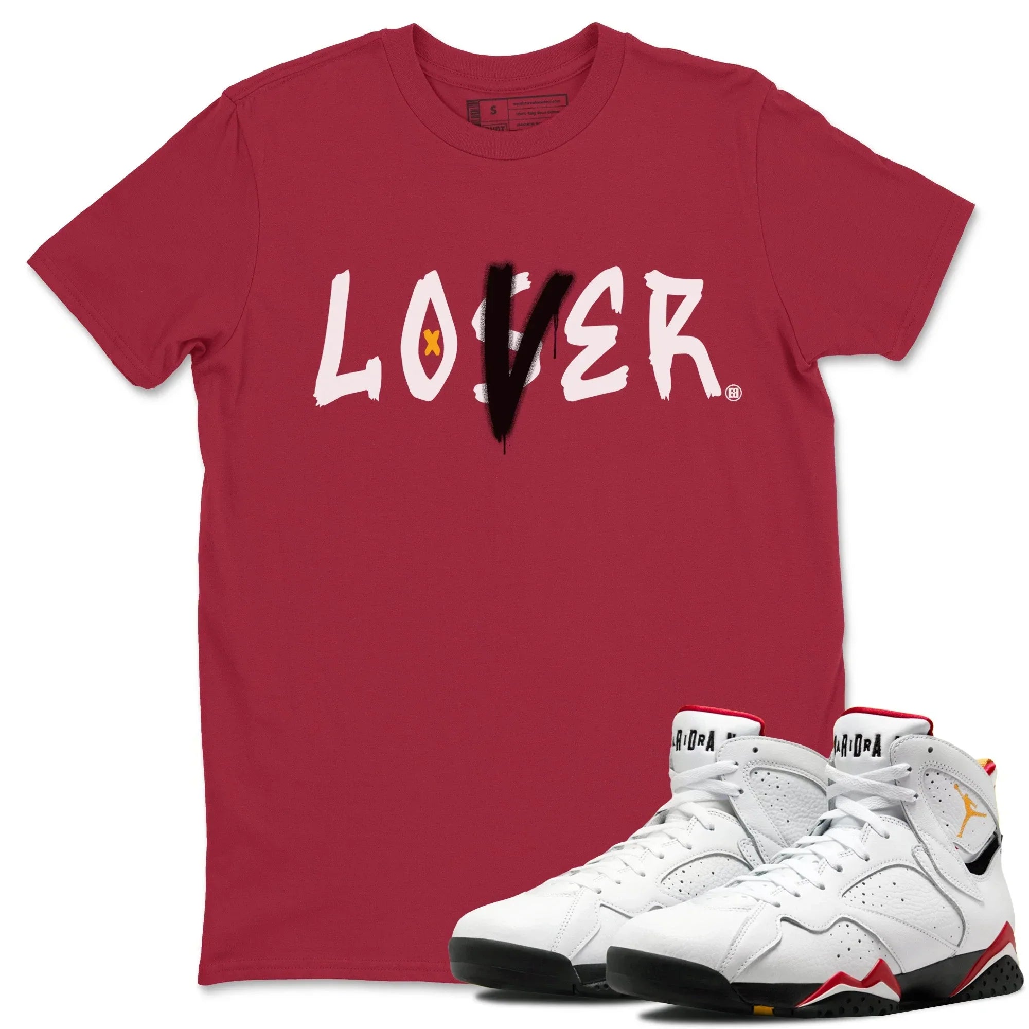Jordan 7 Cardinal Shirt To Match Jordans Loser Lover Sneaker Tees Jordan 7 Cardinal Drip Gear Zone Sneaker Matching Clothing Unisex Shirts
