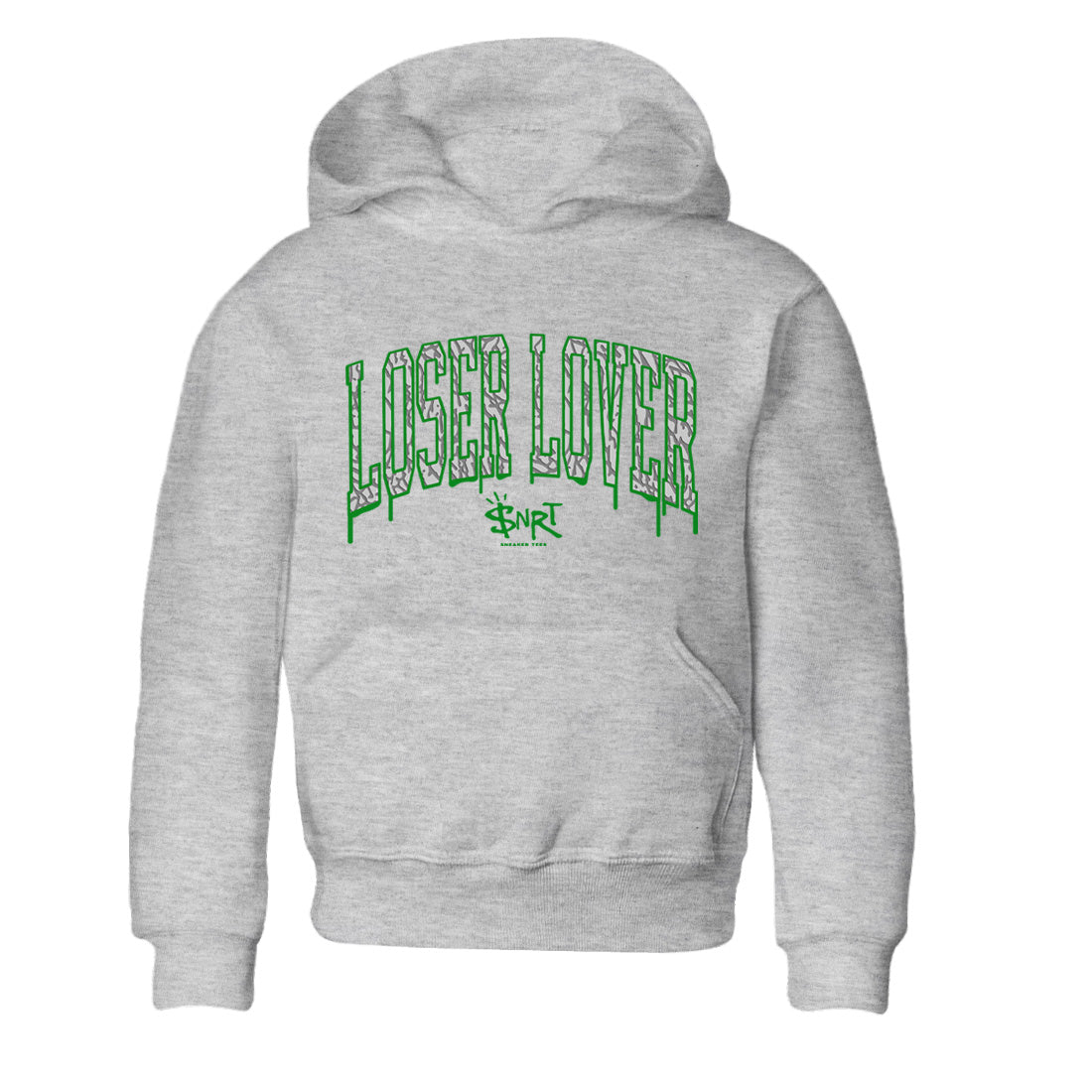 Air Jordan 3 Lucky Green Sneaker Tees Drip Gear Zone Loser Lover Letter Sneaker Tees Air Jordan 3 WMNS Lucky Green Shirt Kids Shirts Heather Grey 2