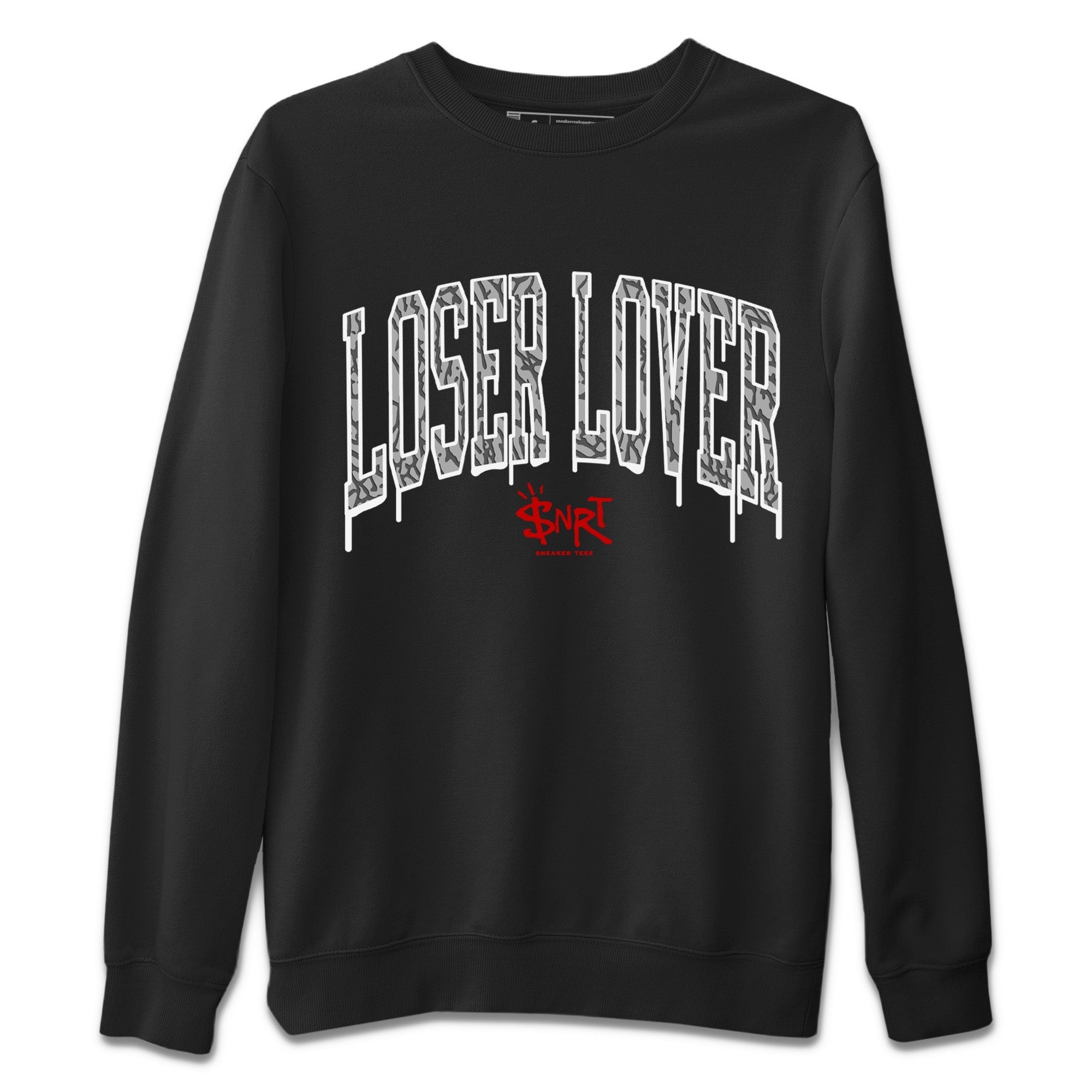 Air Jordan 3 White Cement Sneaker Tees Drip Gear Zone Loser Lover Letter Sneaker Tees Air Jordan 3 Retro White Cement Shirt Unisex Shirts Black 2