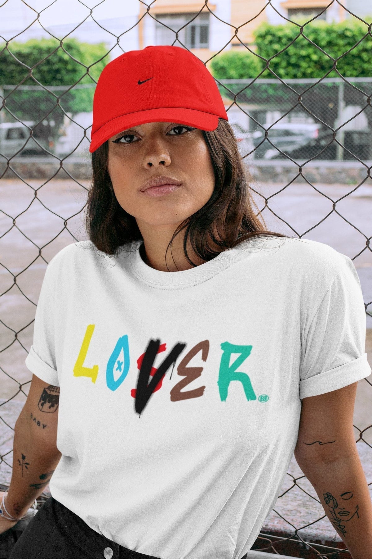 Dunk Free 99 White Sneaker Match Tees Loser Lover Sneaker Tees Dunk Free 99 White Jordan to match sneaker T-Shirt Crew Neck Shirts