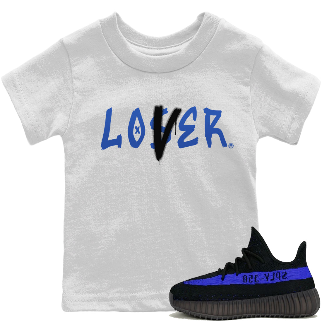 Yeezy 350 Dazzling Blue Shirt To Match Jordans Loser Lover Sneaker Tees Yeezy 350 Dazzling Blue Drip Gear Zone Sneaker Matching Clothing Kids Shirts