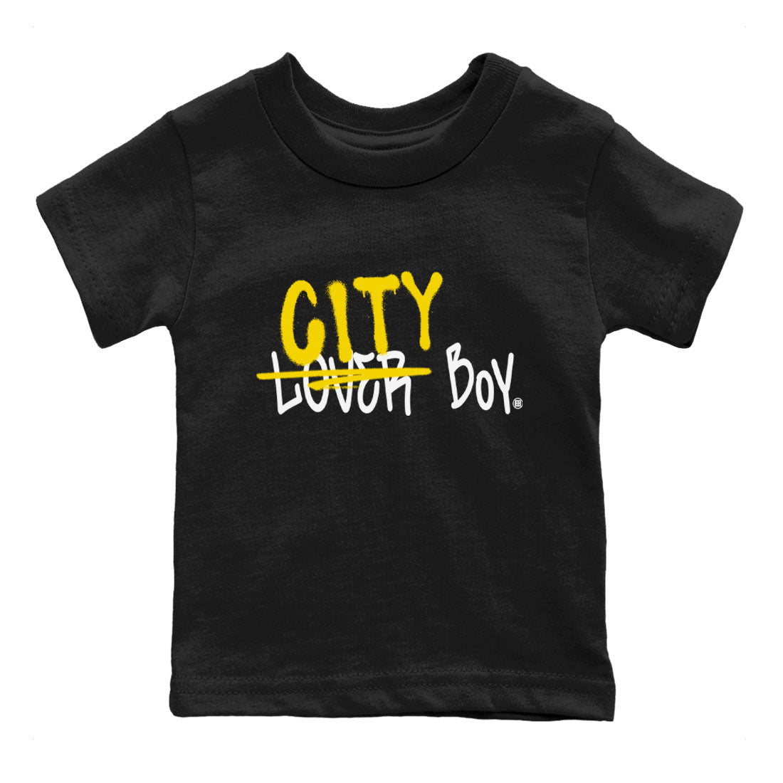 Air Jordan 4 Thunder Sneaker Match Tees Loser X City Boy Streetwear Sneaker Shirt Air Jordan 4 Retro Thunder Tee Kids Shirts Black 2