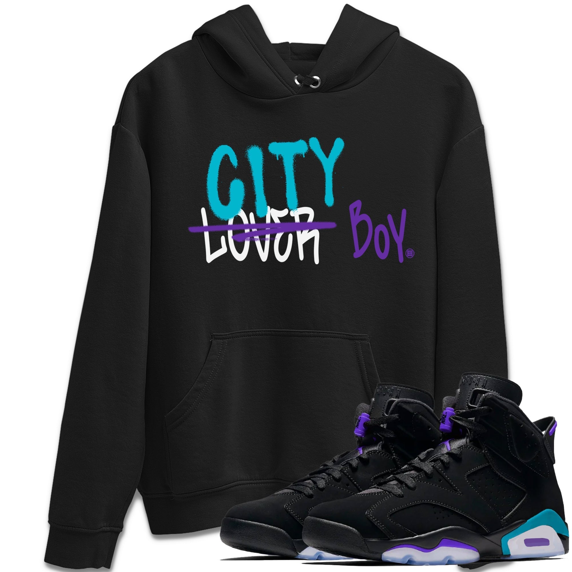 AJ6 Aqua Sneaker Match Tees Loser X City Boy Sneaker Tees Air Jordan 6 Aqua Sneaker Release Tees Unisex Shirts Black 1