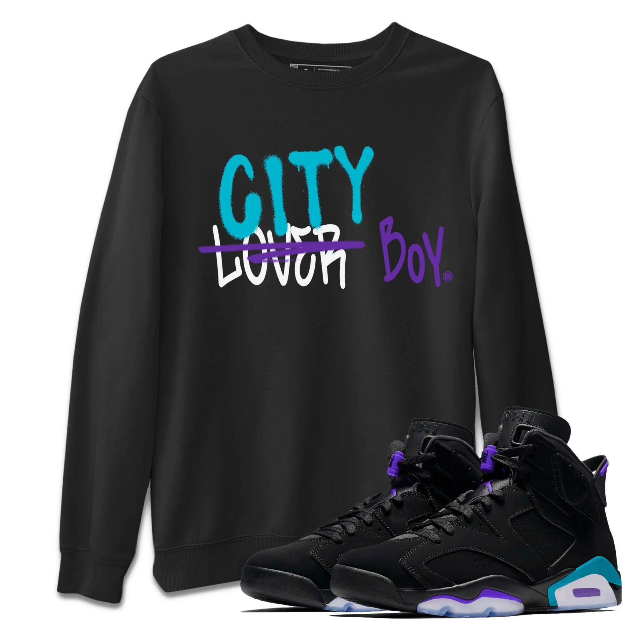 AJ6 Aqua Sneaker Match Tees Loser X City Boy Sneaker Tees Air Jordan 6 Aqua Sneaker Release Tees Unisex Shirts Black 1