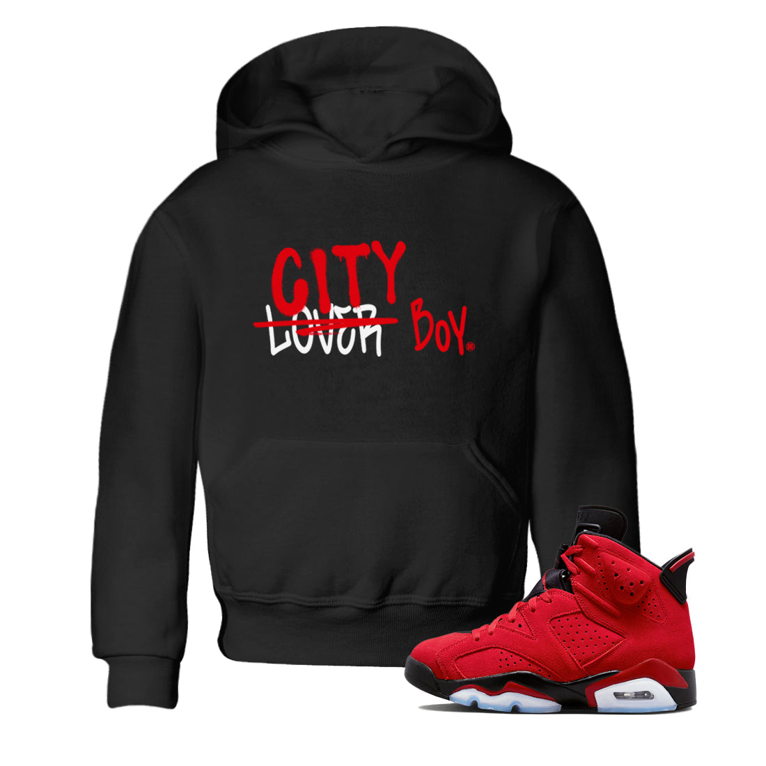 Air Jordan 6 Toro Bravo Sneaker Match Tees Loser X City Boy Streetwear Sneaker Shirt Air Jordan 6 Toro Tees Kids Shirts Black 1