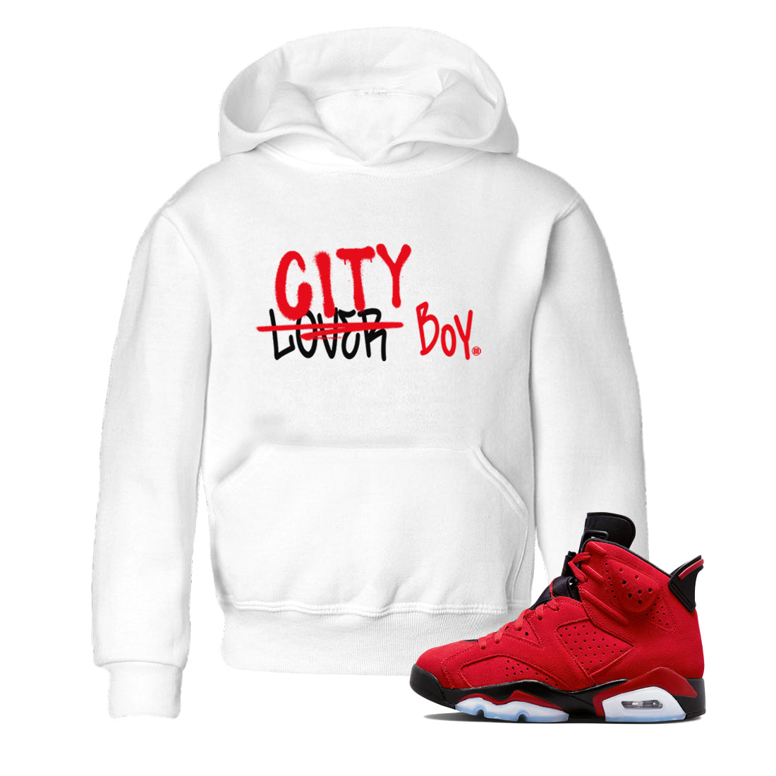 Air Jordan 6 Toro Bravo Sneaker Match Tees Loser X City Boy Streetwear Sneaker Shirt Air Jordan 6 Toro Tees Kids Shirts White 1