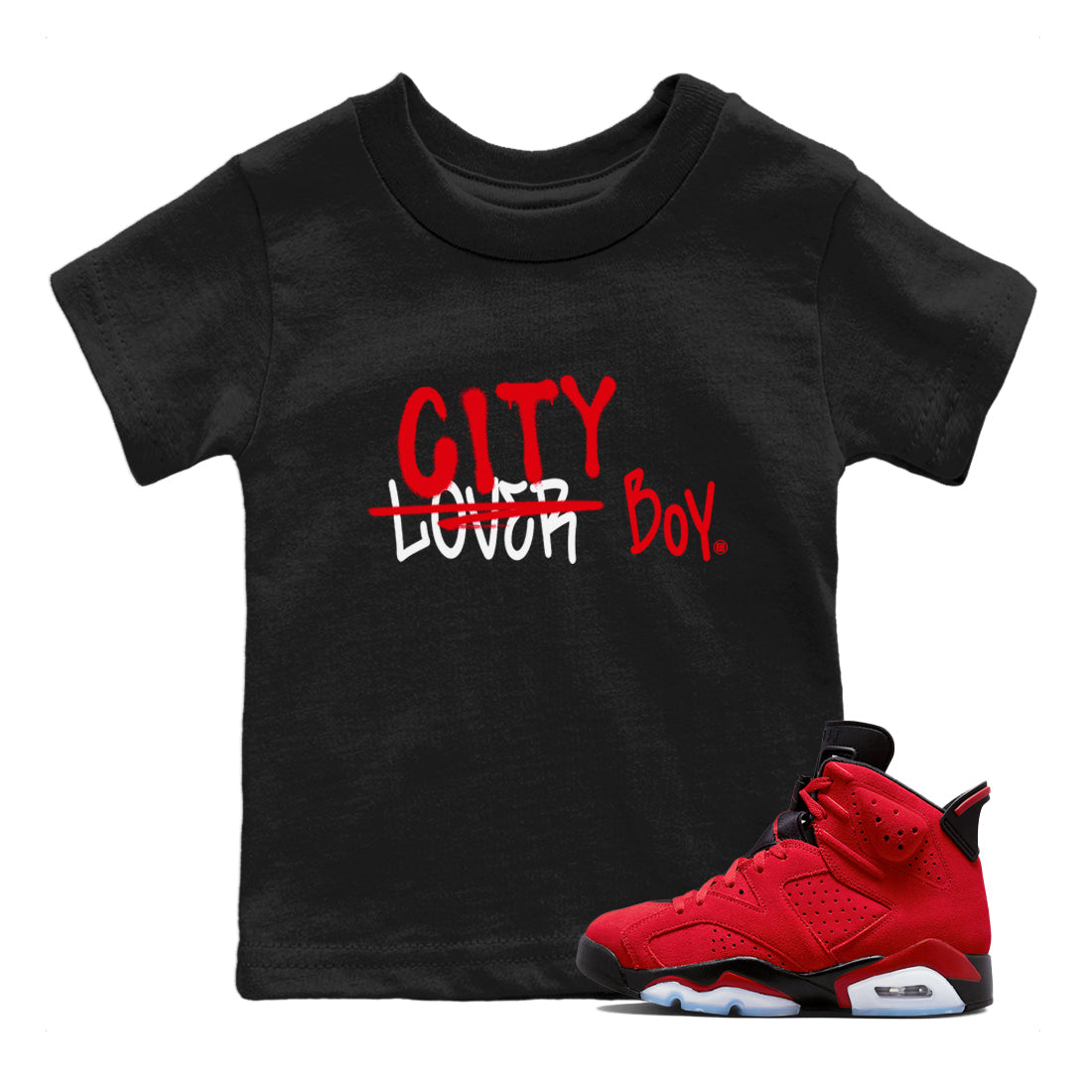 Air Jordan 6 Toro Bravo Sneaker Match Tees Loser X City Boy Streetwear Sneaker Shirt Air Jordan 6 Toro Tees Kids Shirts Black 1