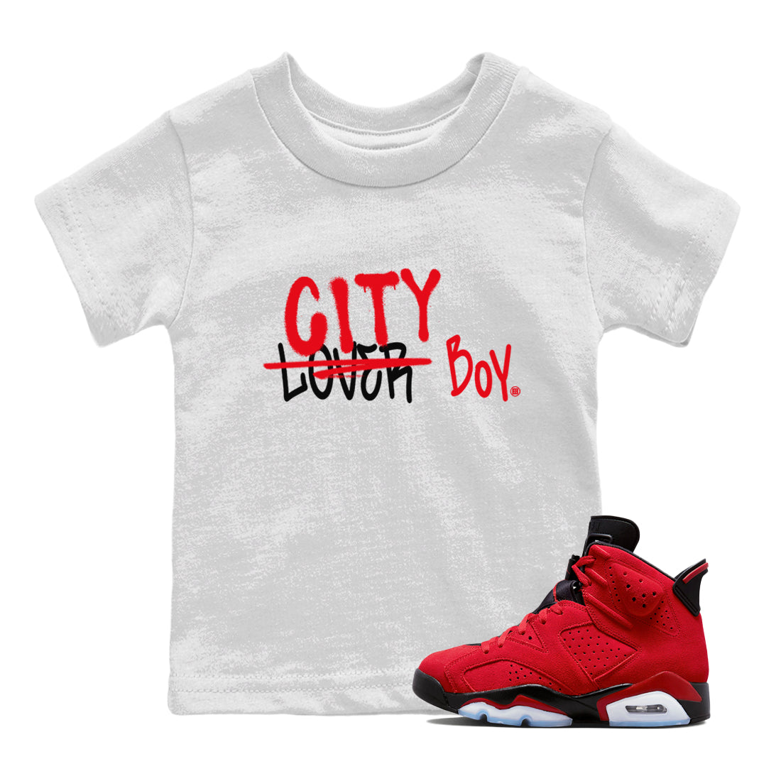 Air Jordan 6 Toro Bravo Sneaker Match Tees Loser X City Boy Streetwear Sneaker Shirt Air Jordan 6 Toro Tees Kids Shirts White 1