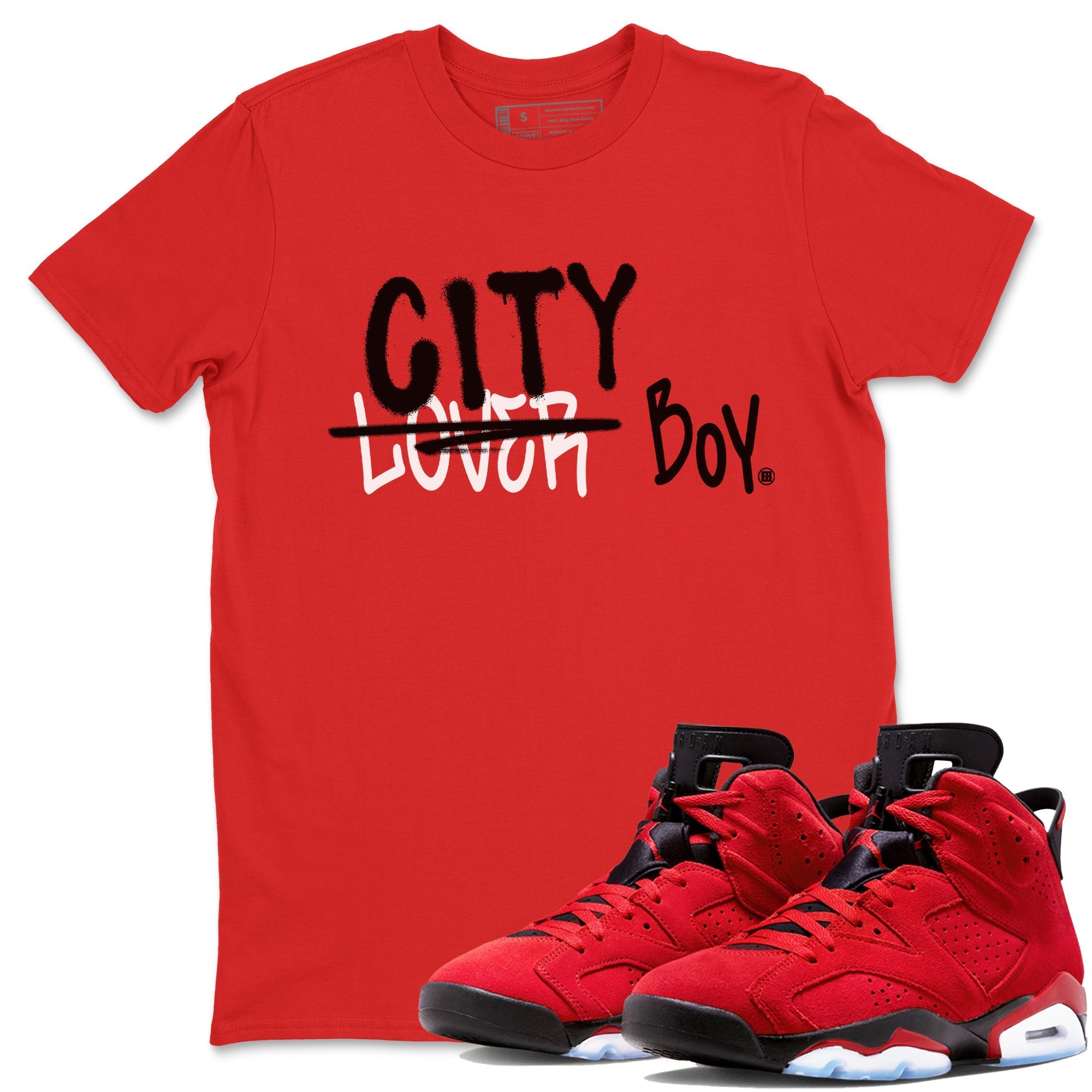 Air Jordan 6 Toro Bravo Sneaker Match Tees Loser X City Boy Streetwear Sneaker Shirt Air Jordan 6 Toro Tees Unisex Shirts Red 1