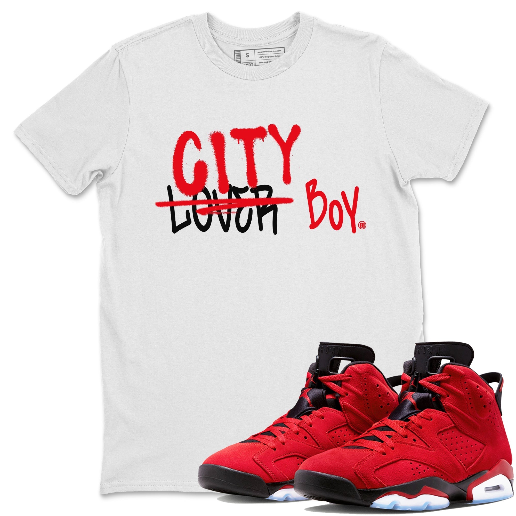 Air Jordan 6 Toro Bravo Sneaker Match Tees Loser X City Boy Streetwear Sneaker Shirt Air Jordan 6 Toro Tees Unisex Shirts White 1