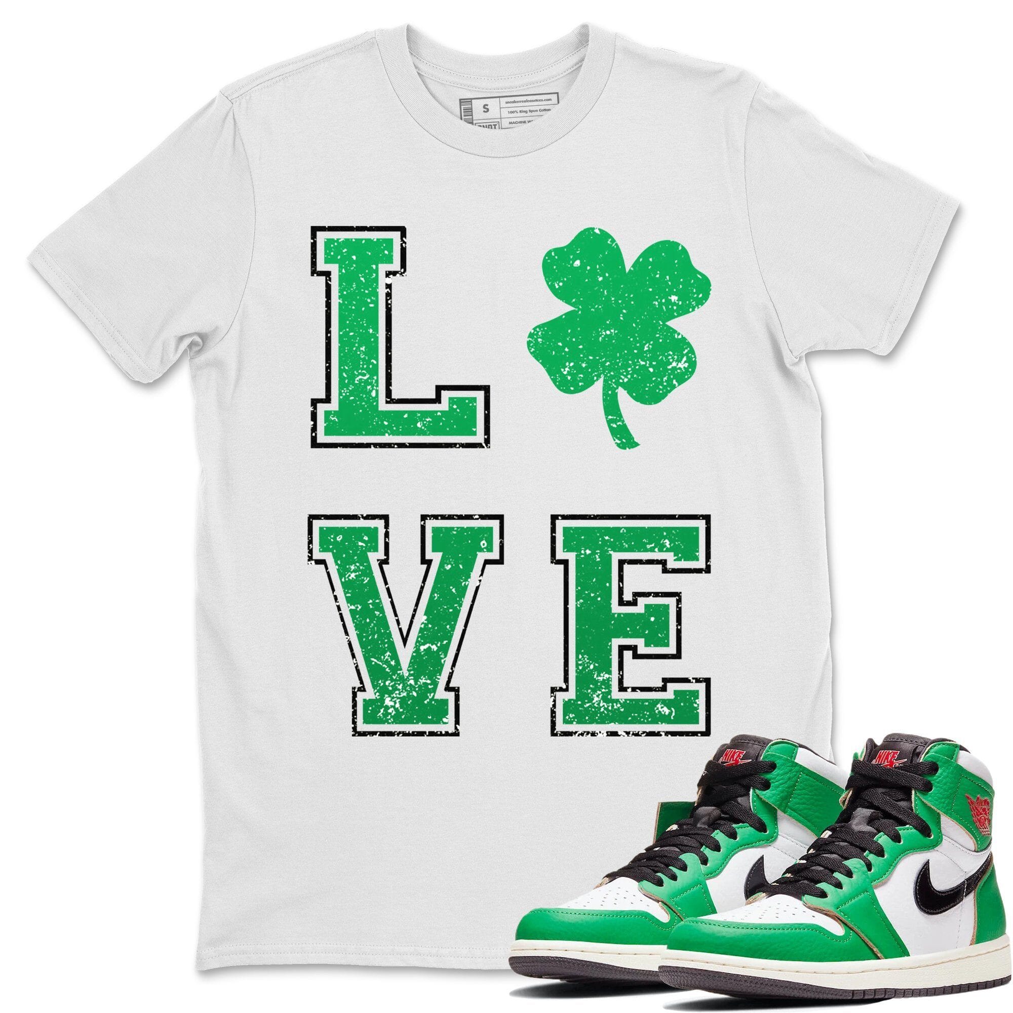 Jordan 1 Lucky Green Shirt To Match Jordans LOVE Sneaker Tees Jordan 1 Lucky Green Drip Gear Zone Sneaker Matching Clothing Unisex Shirts