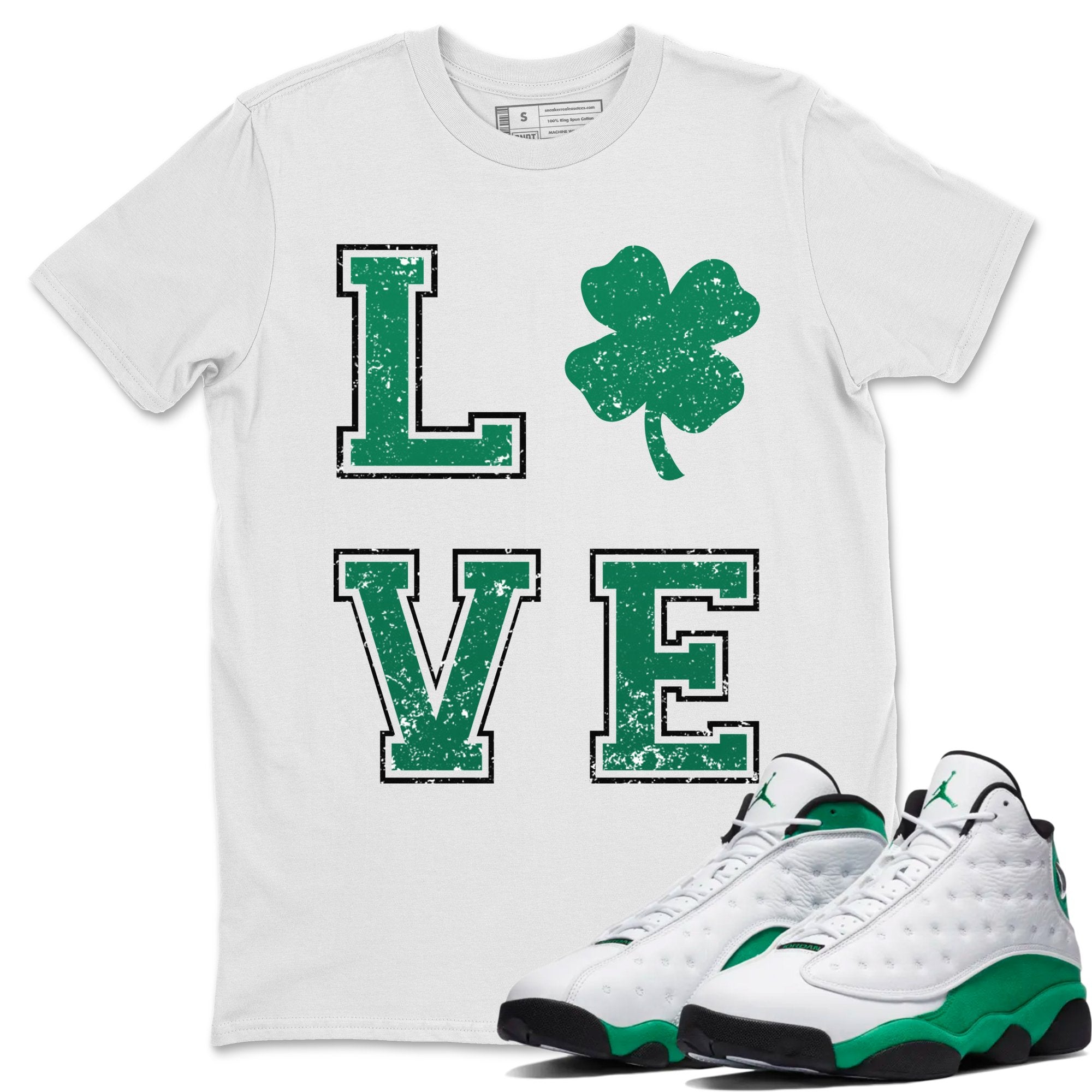 Jordan 13 Lucky Green Shirt To Match Jordans LOVE Sneaker Tees Jordan 13 Lucky Green Drip Gear Zone Sneaker Matching Clothing Unisex Shirts