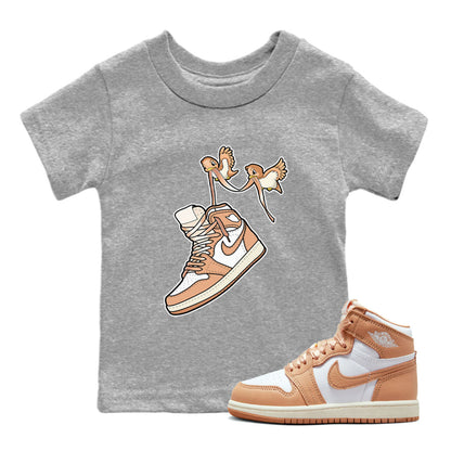 Air Jordan 1 High OG WMNS Praline shirt to match jordans Love Birds Streetwear Sneaker Shirt Air Jordan 1 Praline Drip Gear Zone Sneaker Matching Clothing Baby Toddler Heather Grey 1 T-Shirt