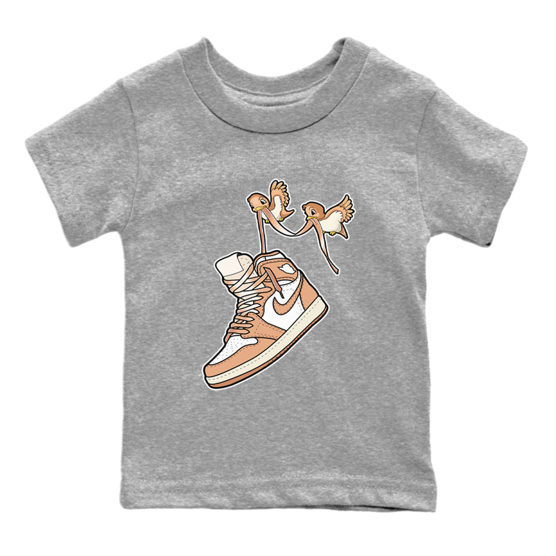 Air Jordan 1 High OG WMNS Praline shirt to match jordans Love Birds Streetwear Sneaker Shirt Air Jordan 1 Praline Drip Gear Zone Sneaker Matching Clothing Baby Toddler Heather Grey 2 T-Shirt