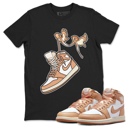 Air Jordan 1 High OG WMNS Praline shirt to match jordans Love Birds Streetwear Sneaker Shirt Air Jordan 1 Praline Drip Gear Zone Sneaker Matching Clothing Unisex Black 1 T-Shirt