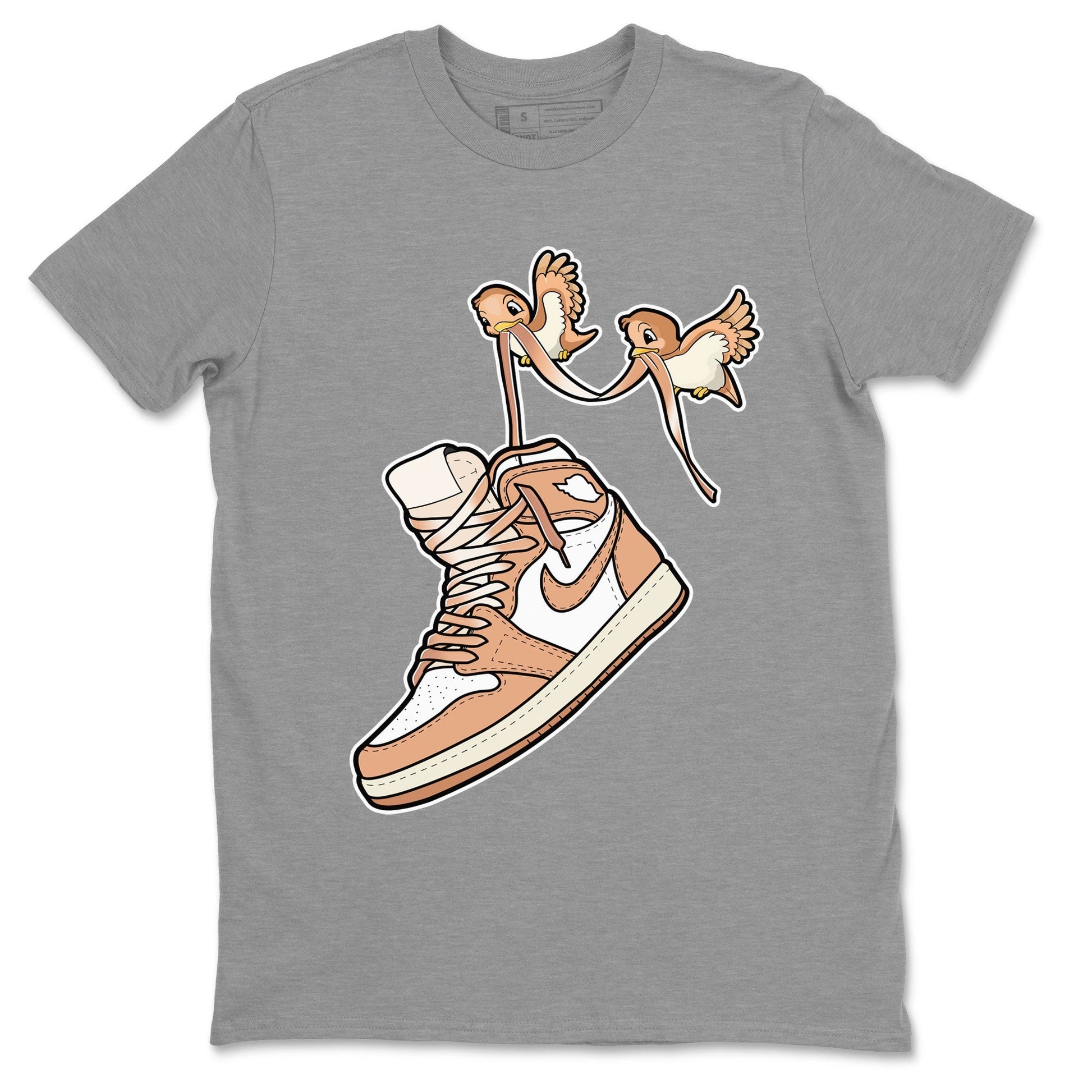 Air Jordan 1 High OG WMNS Praline shirt to match jordans Love Birds Streetwear Sneaker Shirt Air Jordan 1 Praline Drip Gear Zone Sneaker Matching Clothing Unisex Heather Grey 2 T-Shirt