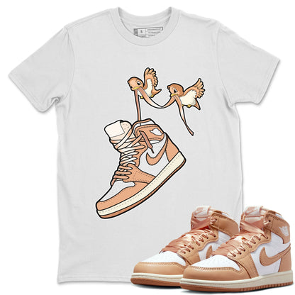 Air Jordan 1 High OG WMNS Praline shirt to match jordans Love Birds Streetwear Sneaker Shirt Air Jordan 1 Praline Drip Gear Zone Sneaker Matching Clothing Unisex White 1 T-Shirt