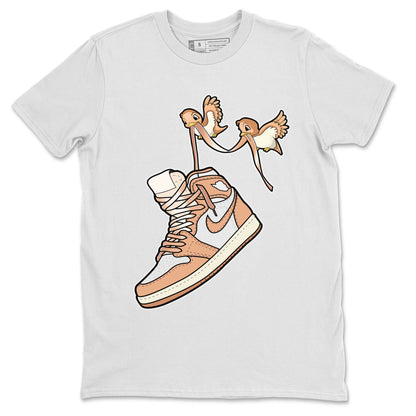 Air Jordan 1 High OG WMNS Praline shirt to match jordans Love Birds Streetwear Sneaker Shirt Air Jordan 1 Praline Drip Gear Zone Sneaker Matching Clothing Unisex White 2 T-Shirt