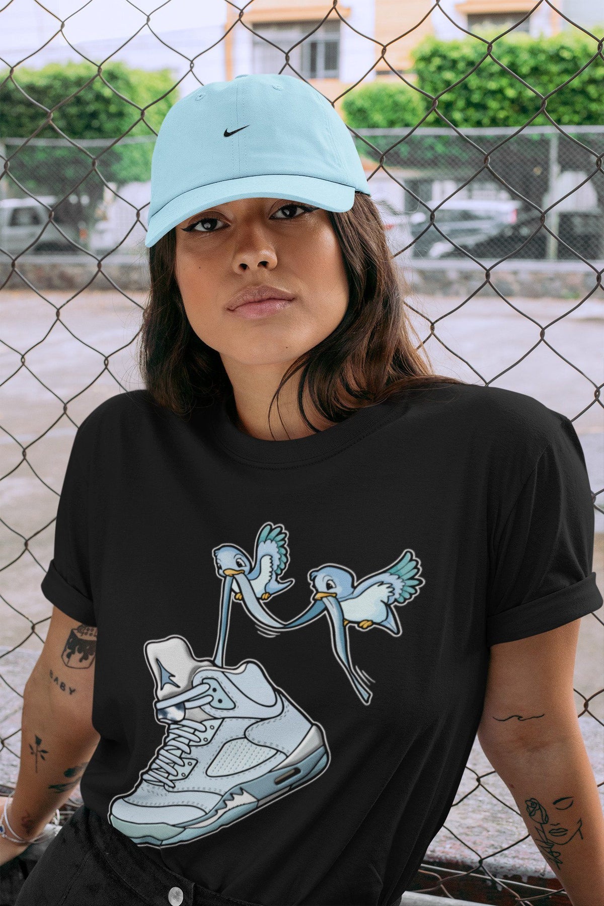 Jordan 5 Blue Bird Shirt To Match Jordans Love Birds Sneaker Tees Jordan 5 Blue Bird Drip Gear Zone Sneaker Matching Clothing Unisex Shirts