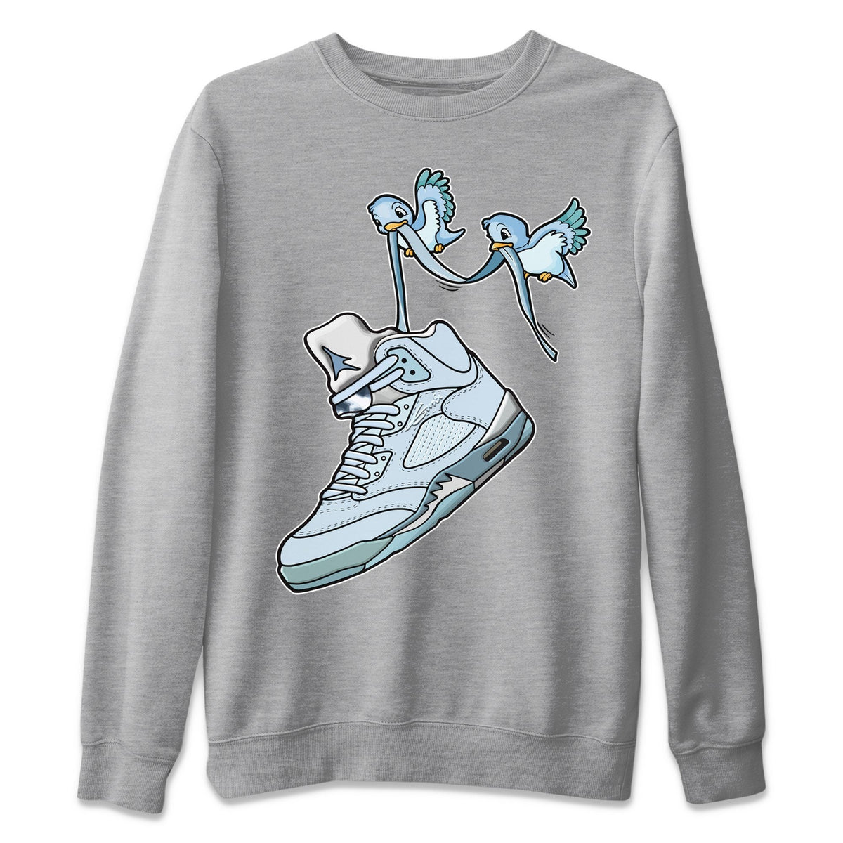 Jordan 5 Blue Bird Shirt To Match Jordans Love Birds Sneaker Tees Jordan 5 Blue Bird Drip Gear Zone Sneaker Matching Clothing Unisex Shirts
