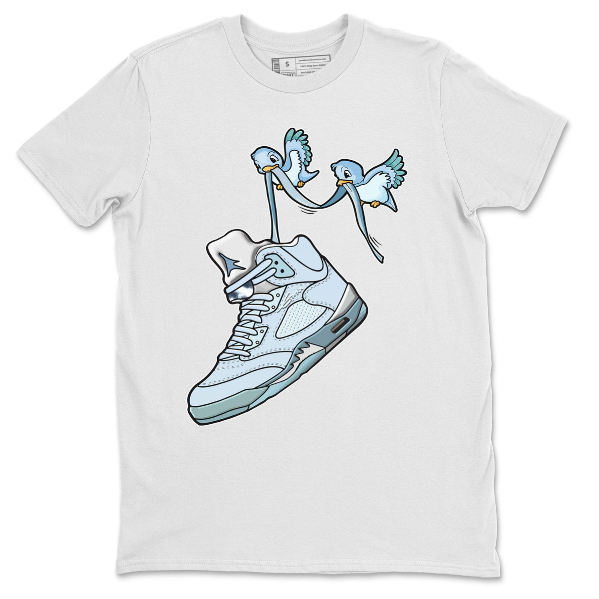 Jordan 5 Blue Bird Shirt To Match Jordans Love Birds Sneaker Tees Jordan 5 Blue Bird Drip Gear Zone Sneaker Matching Clothing Unisex Shirts