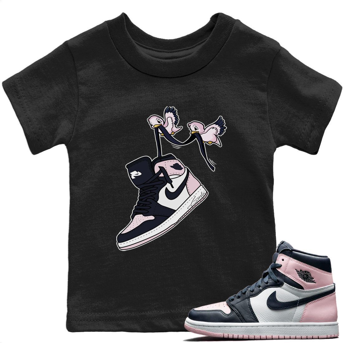 Jordan 1 Atmosphere Sneaker Match Tees Love Birds Sneaker Tees Jordan 1 Atmosphere Jordan to match sneaker T-Shirt Kids Shirts