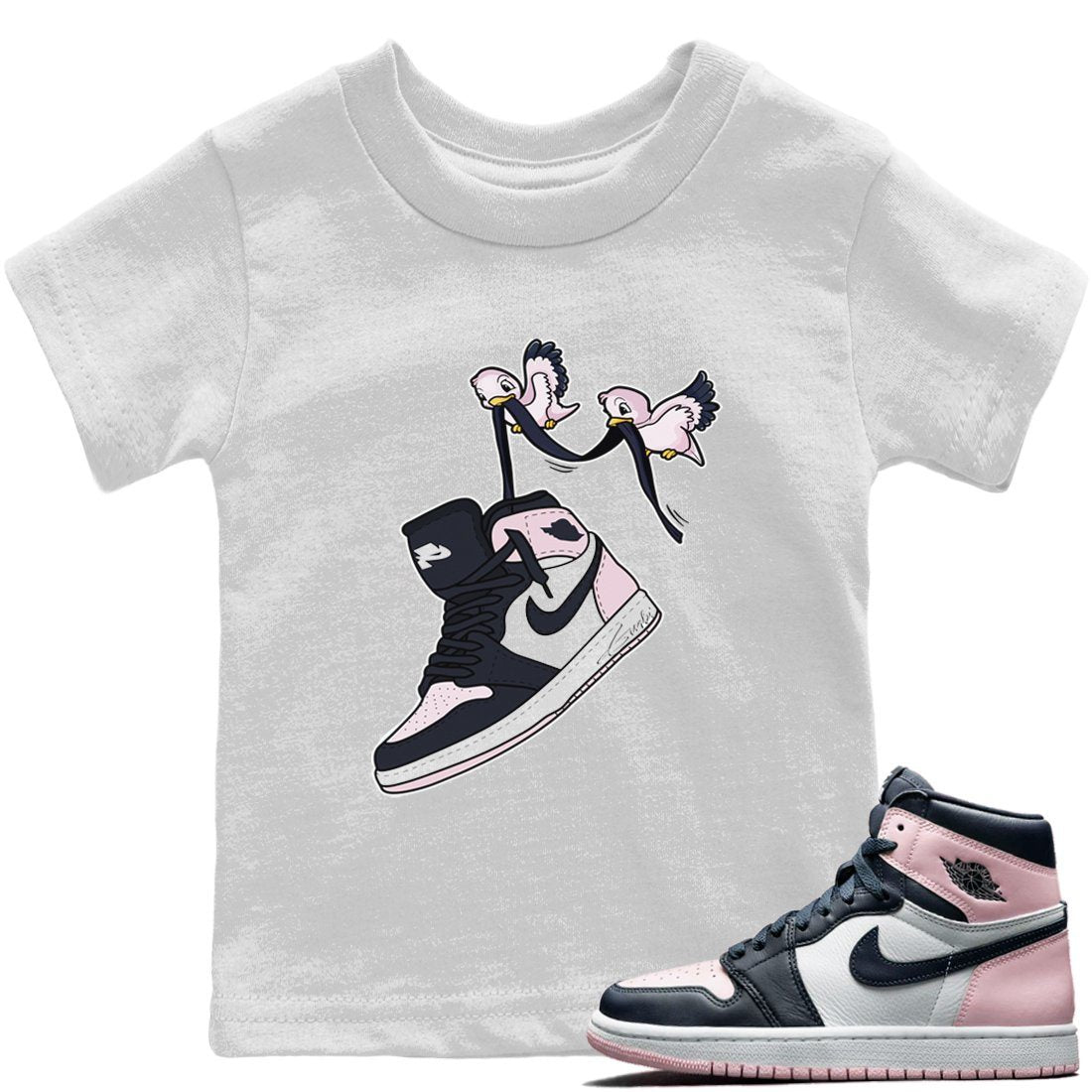 Jordan 1 Atmosphere Sneaker Match Tees Love Birds Sneaker Tees Jordan 1 Atmosphere Jordan to match sneaker T-Shirt Kids Shirts