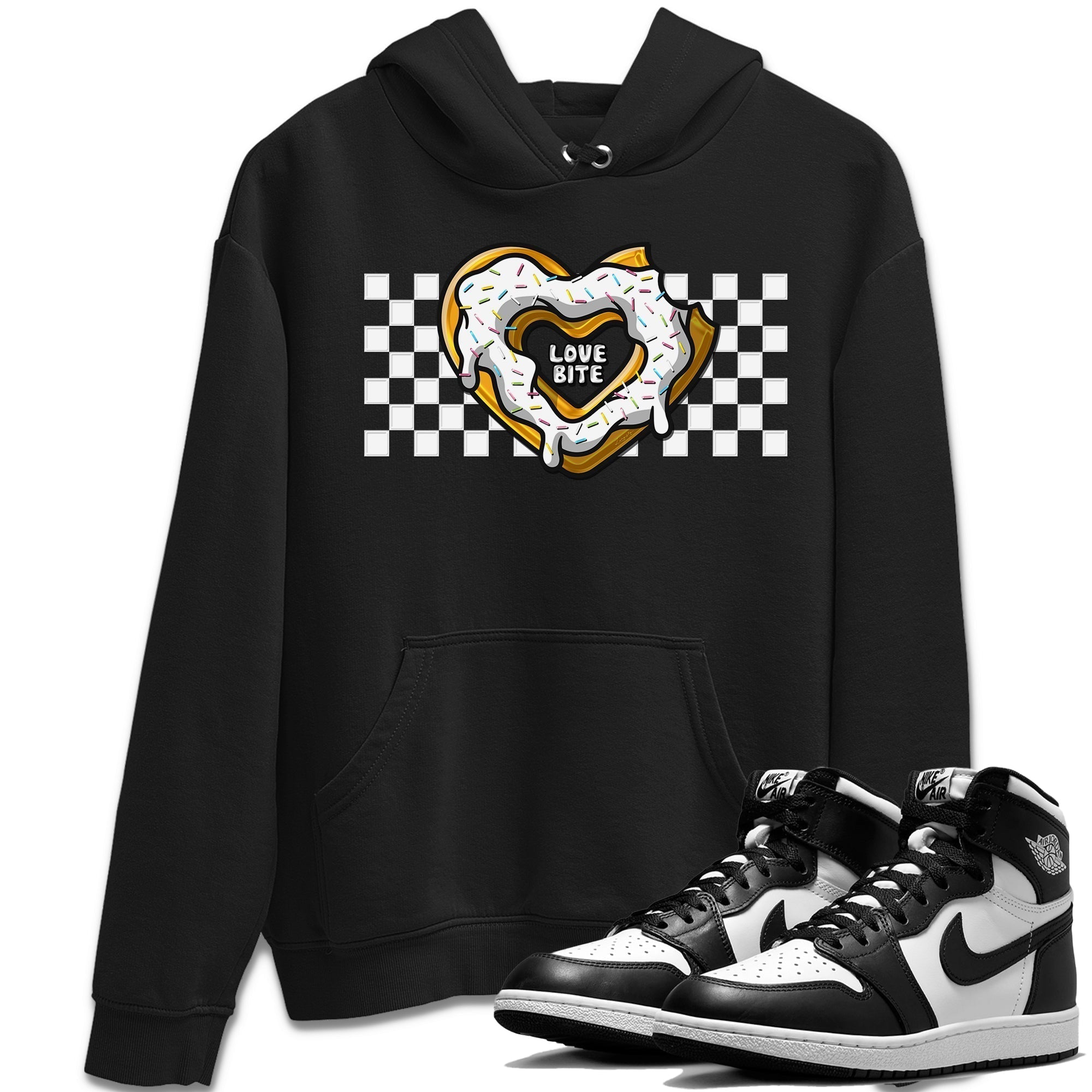 Air Jordan 1 Black White Shirt To Match Jordans Love Bite Sneaker Tees Air Jordan 1 Black White Drip Gear Zone Sneaker Matching Clothing Unisex Shirts