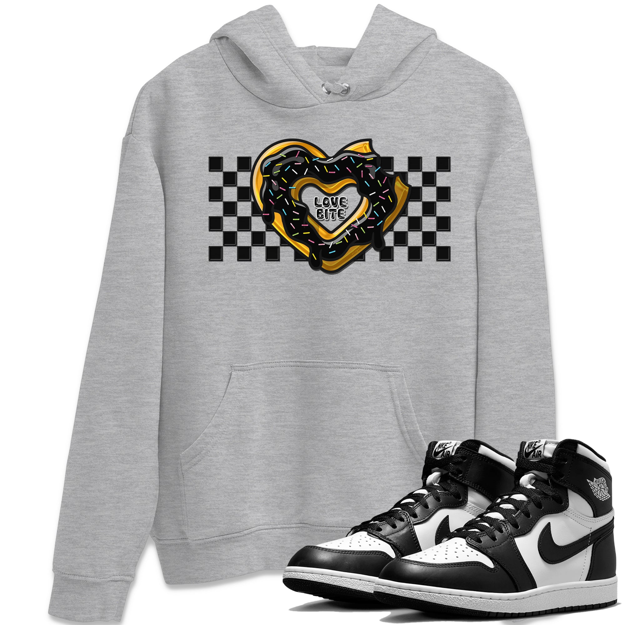 Air Jordan 1 Black White Shirt To Match Jordans Love Bite Sneaker Tees Air Jordan 1 Black White Drip Gear Zone Sneaker Matching Clothing Unisex Shirts
