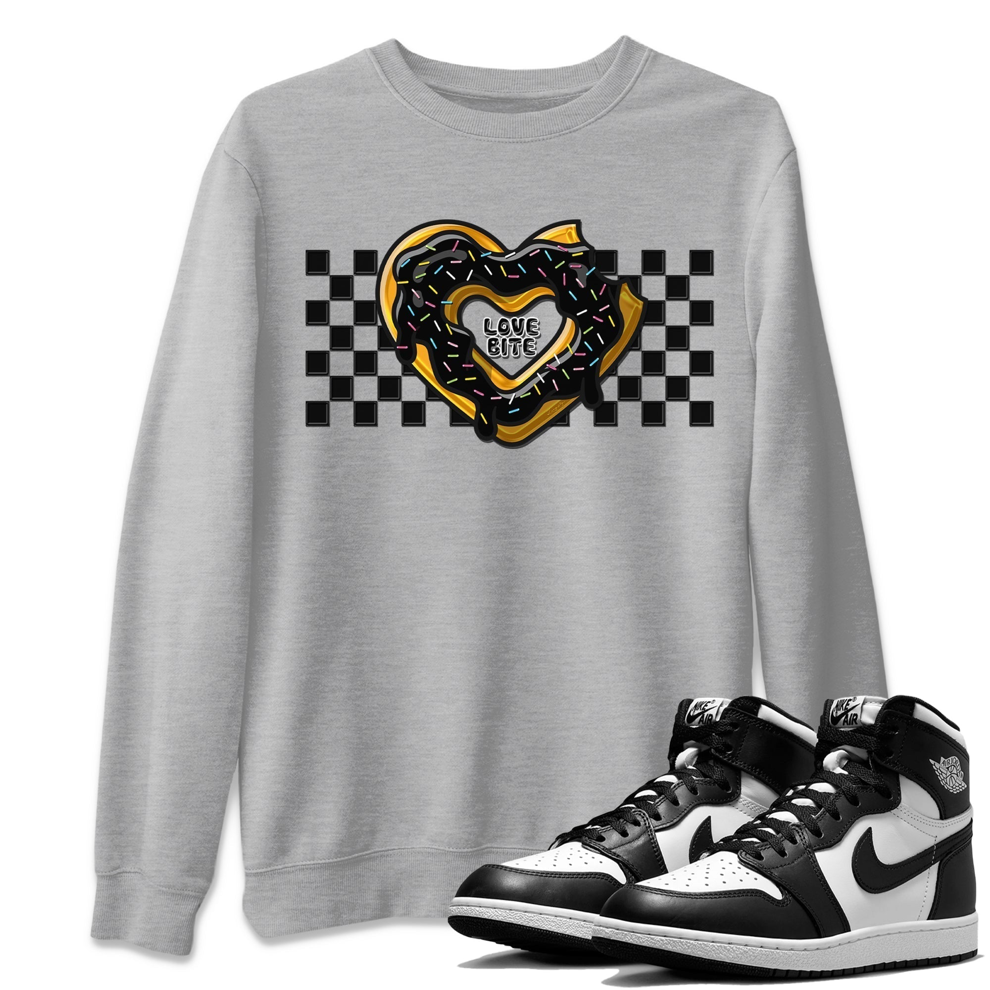 Air Jordan 1 Black White Shirt To Match Jordans Love Bite Sneaker Tees Air Jordan 1 Black White Drip Gear Zone Sneaker Matching Clothing Unisex Shirts