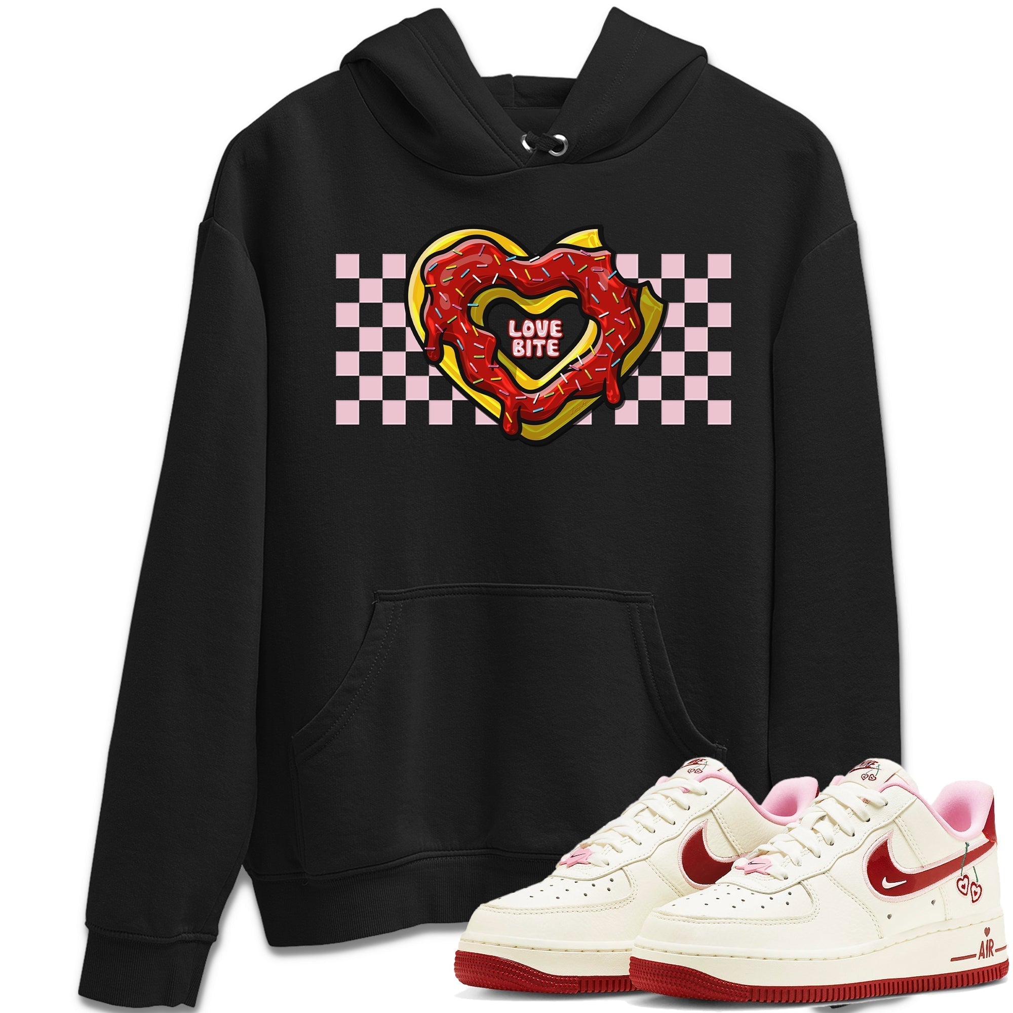 Air Force 1 Valentines Day Sneaker Match Tees Love Bite Sneaker Tees Air Force 1 Valentines Day Jordan to match sneaker T-Shirt Crew Neck Shirts