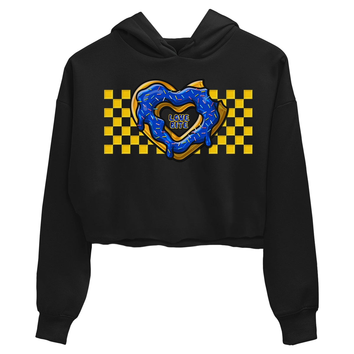 Jordan 1 Game Royal and Varsity Maize Sneaker Matching T-Shirt Love Bite Sneaker Tees Jordan 1 Game Royal and Varsity Maize Sneaker Release Tees Women's Shirts