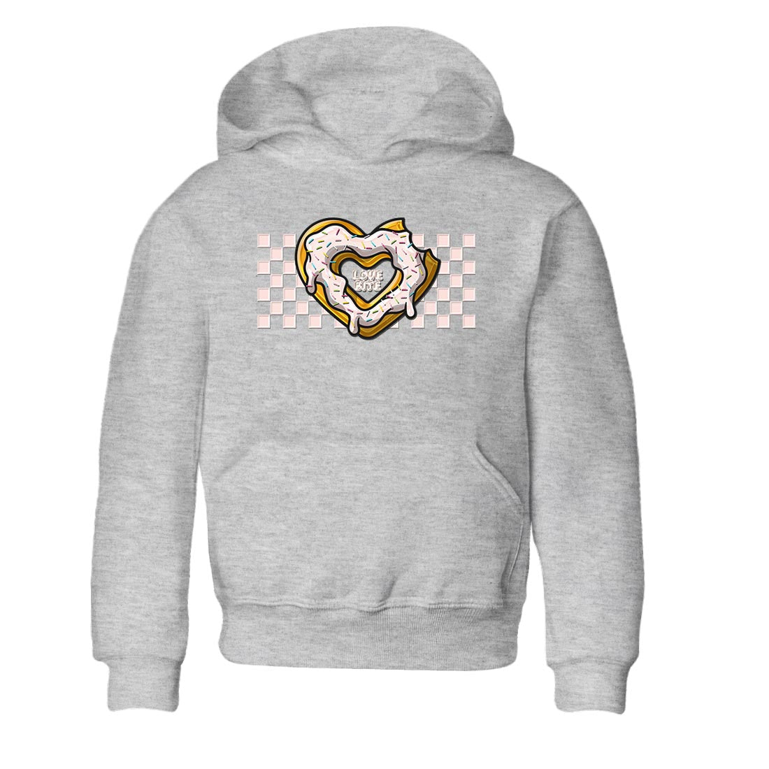 Air Jordan 1 Washed Pink Sneaker Match Tees Love Bite Streetwear Sneaker Shirt AJ1 Washed Pink Sneaker Release Tees Kids Shirts Heather Grey 2