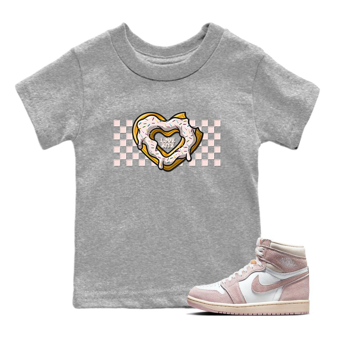 Air Jordan 1 Washed Pink Love Bite Baby and Kids Streetwear Sneaker Shirt AJ1 Washed Pink Kids Streetwear Sneaker Shirt Size Chart