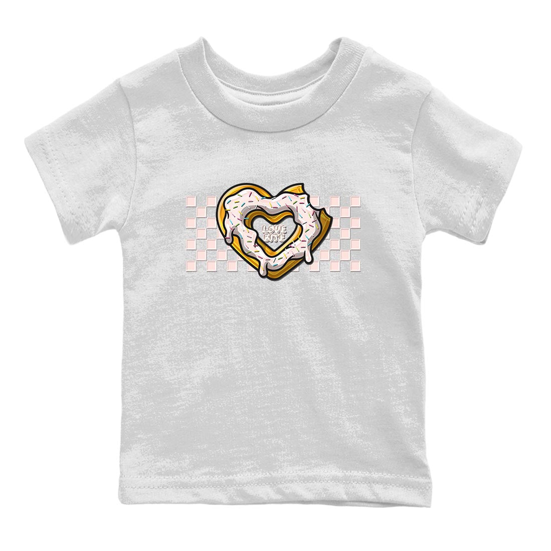 Air Jordan 1 Washed Pink Sneaker Match Tees Love Bite Streetwear Sneaker Shirt AJ1 Washed Pink Sneaker Release Tees Kids Shirts White 2