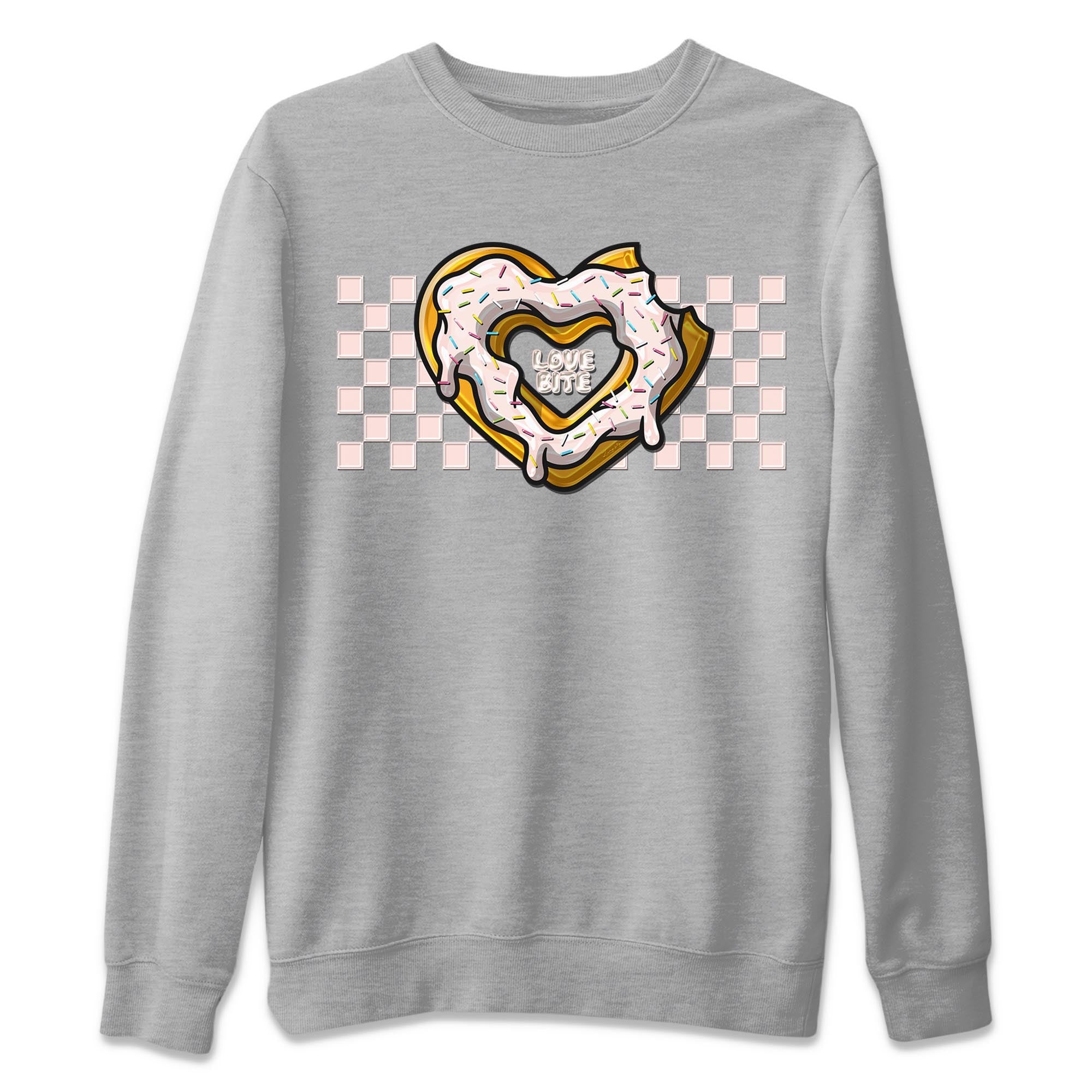 Air Jordan 1 Washed Pink Sneaker Match Tees Love Bite Streetwear Sneaker Shirt AJ1 Washed Pink Sneaker Release Tees Unisex Shirts Heather Grey 2