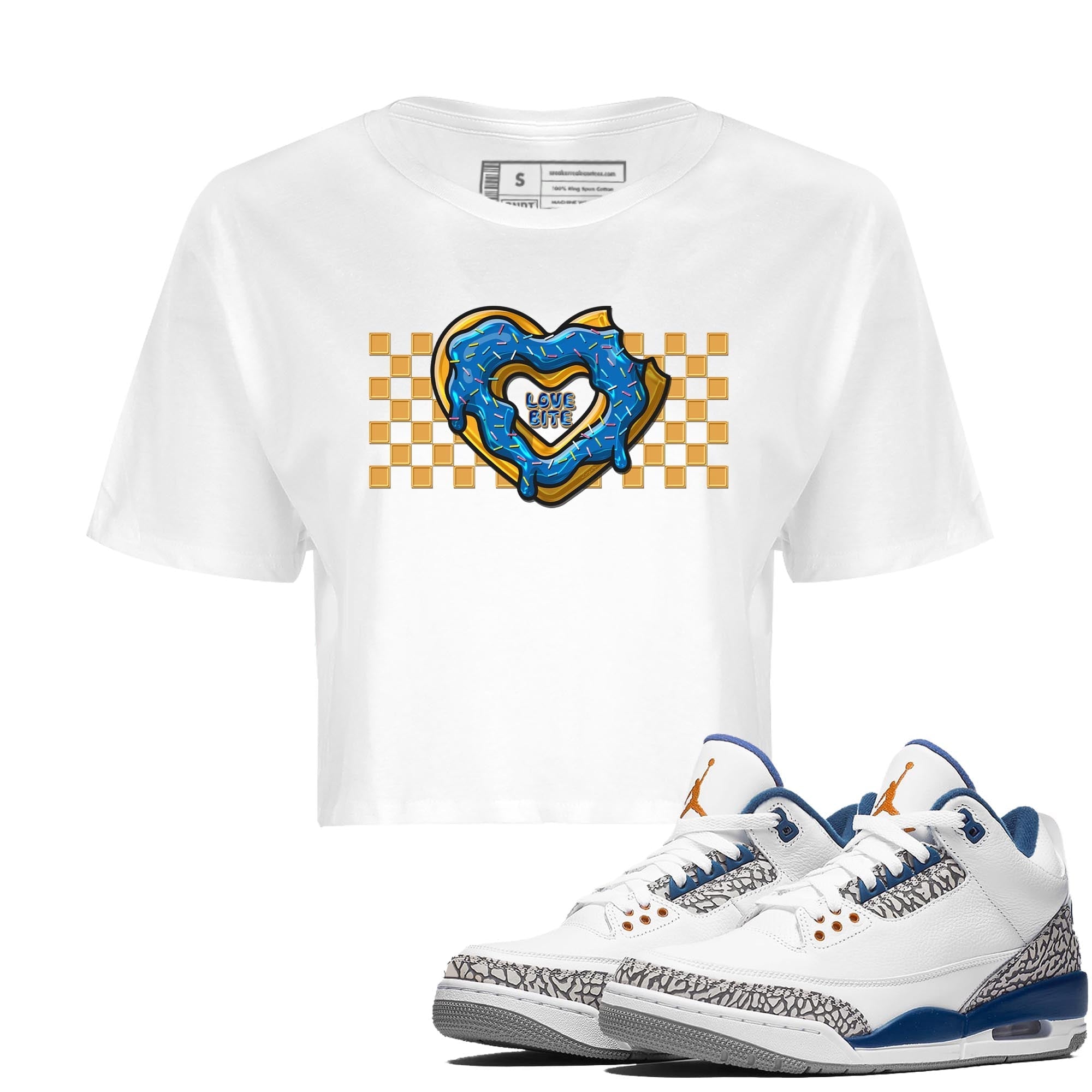 Air Jordan 3 Wizards Love Bite WMNS Cotton Sneaker Hoodie Air Jordan 3 Wizards Sneaker Crop Hoodie Size Chart