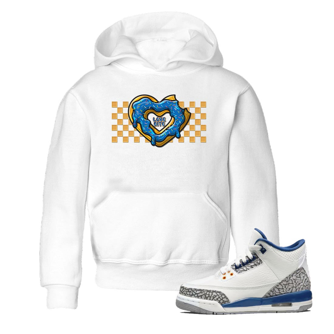 Air Jordan 3 Wizards Sneaker Match Tees Love Bite Streetwear Sneaker Shirt Air Jordan 3 Wizards Sneaker Release Tees Kids Shirts White 1