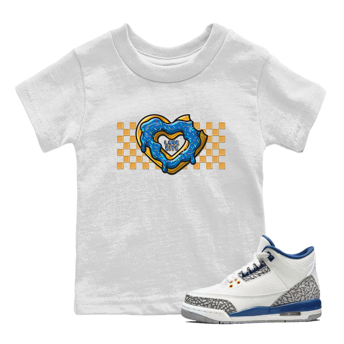 Air Jordan 3 Wizards Sneaker Match Tees Love Bite Streetwear Sneaker Shirt Air Jordan 3 Wizards Sneaker Release Tees Kids Shirts White 1