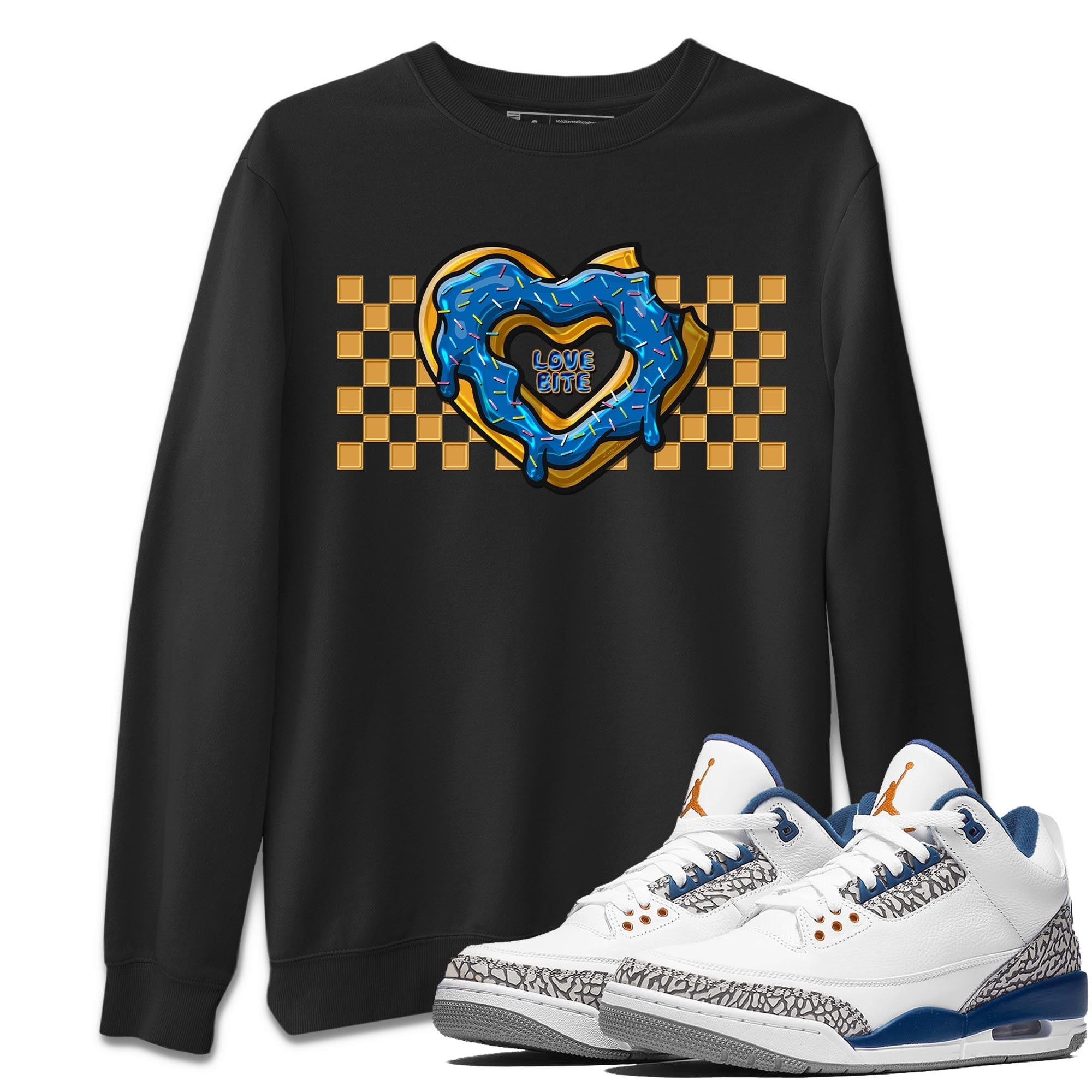 Air Jordan 3 Wizards Love Bite Crew Neck Streetwear Sneaker Shirt Air Jordan 3 Wizards Sneaker T-Shirts Washing and Care Tip