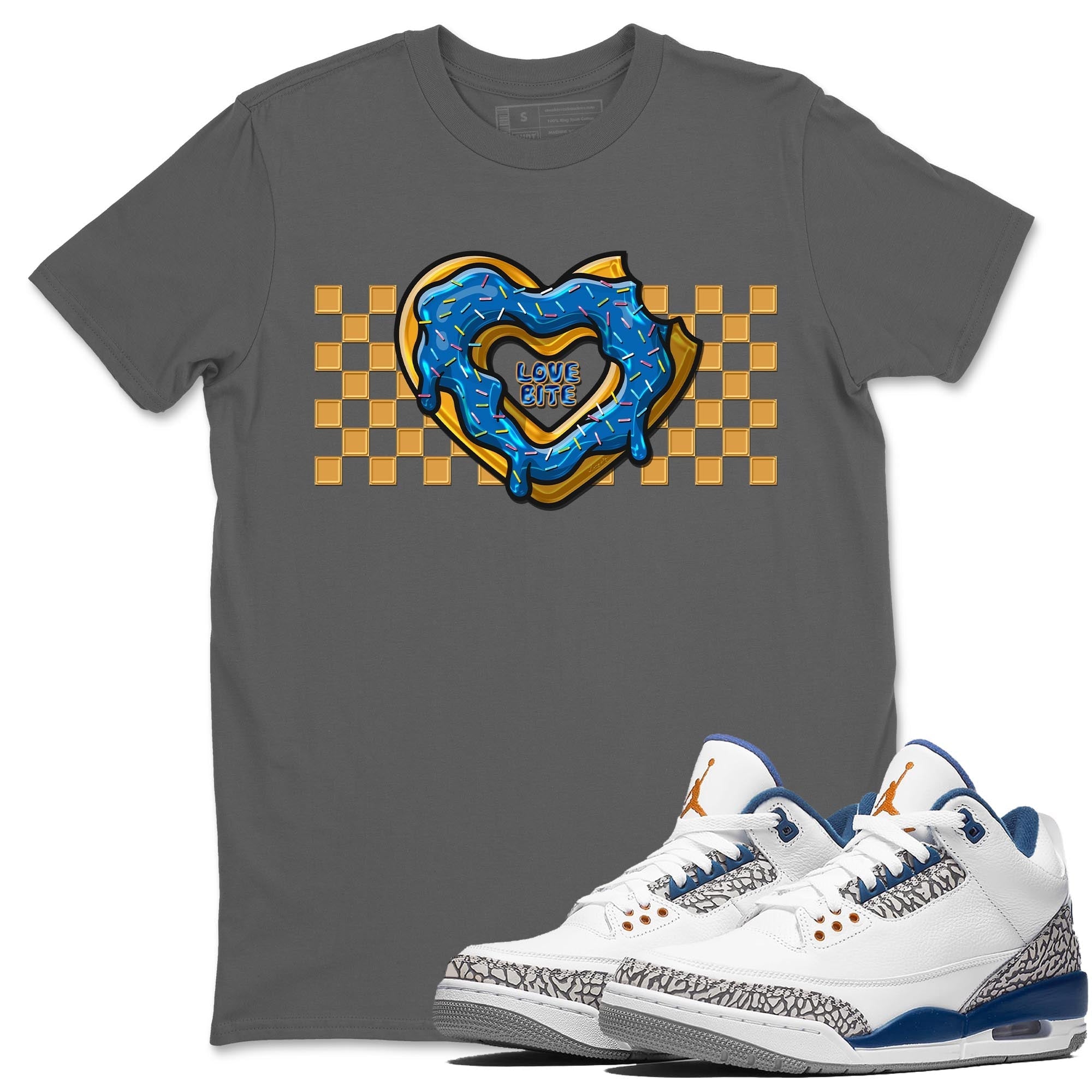 Air Jordan 3 Wizards Love Bite Crew Neck Streetwear Sneaker Shirt Air Jordan 3 Wizards Sneaker T-Shirts Size Chart